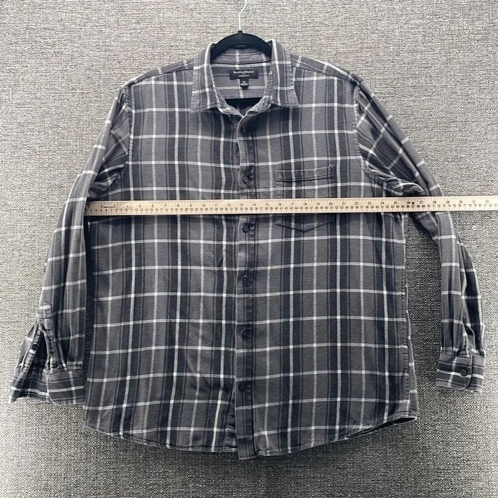 Banana Republic Flannel Shirt‎ Gray XL